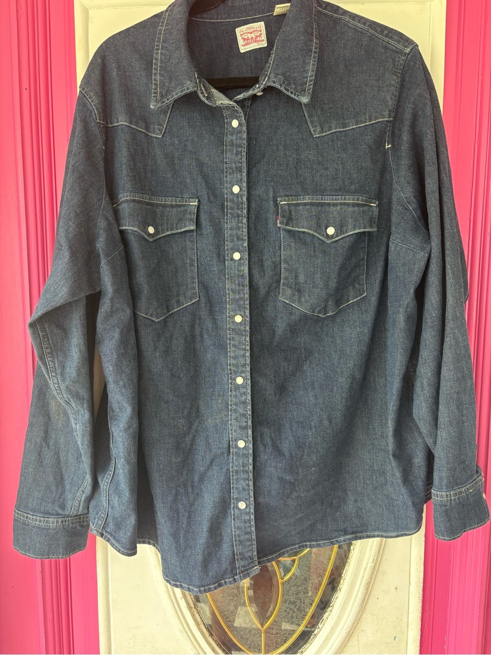 Levi's Dark Blue Denim Button-Down Shirt - Picture 9 of 9